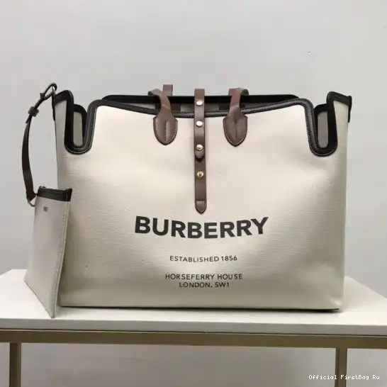 Official First Bag Ru Bag Soft Medium Canvas Cotton The Belt BURBERRY 0509